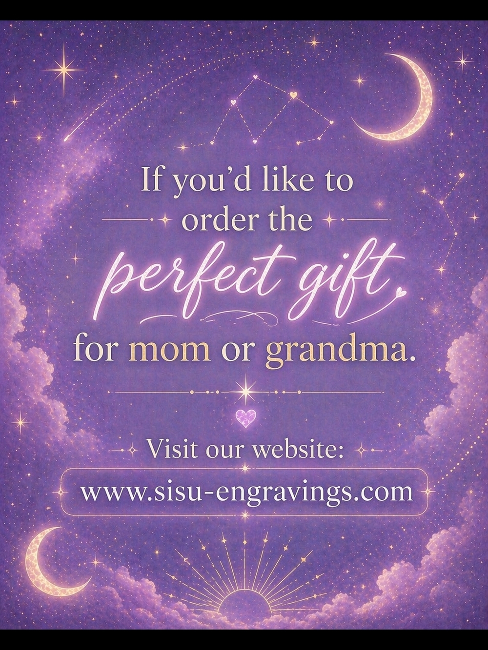 Lavender Celestial 'Perfect Gift for Mom or Grandma' Art Print by